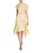 Yarrow Short-sleeve Asymmetrical Dress