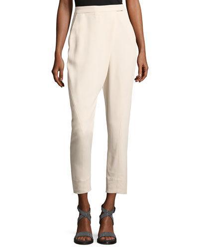 Wrap-front Crepe Jodhpur Pants,