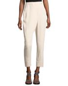 Wrap-front Crepe Jodhpur Pants,