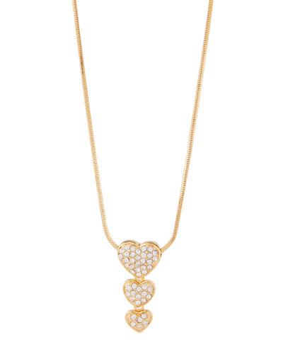 Pave Triple-heart Pendant Necklace