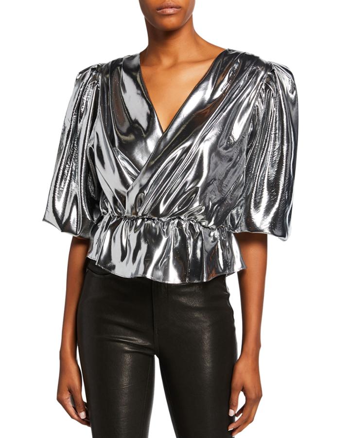 Kyama Liquid Satin Halter Crop Top