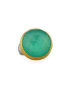 One-of-a-kind Round Ring In Aqua Chalcedony,