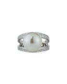 12mm Pearl & Cubic Zirconia Pave Ring