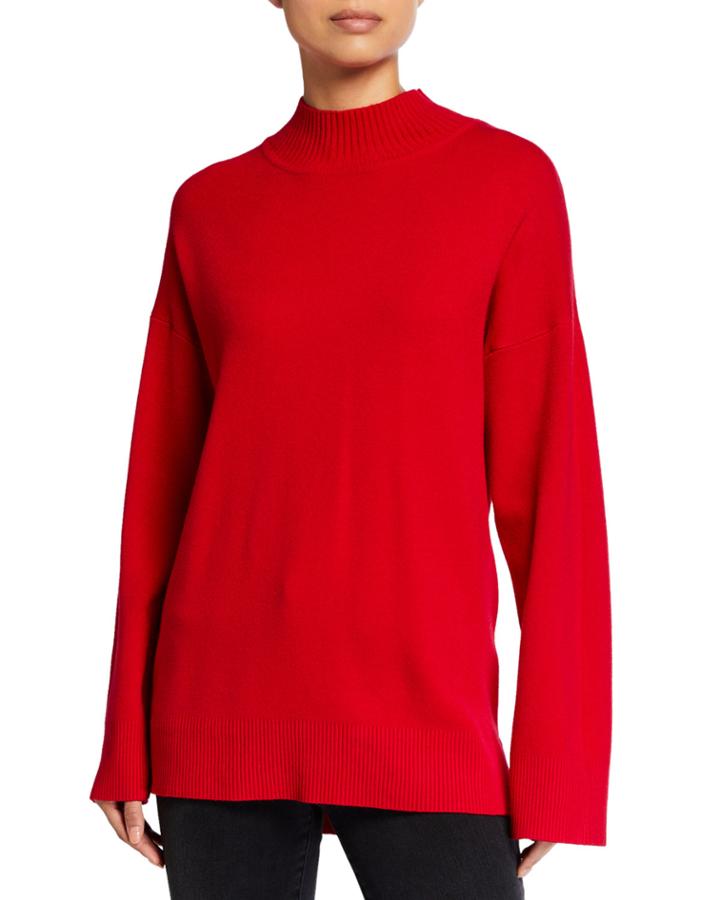 High-low Mock-neck