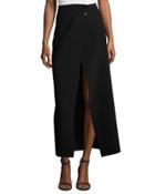 Ferdi Long Crepe Skirt W/ Thigh-high