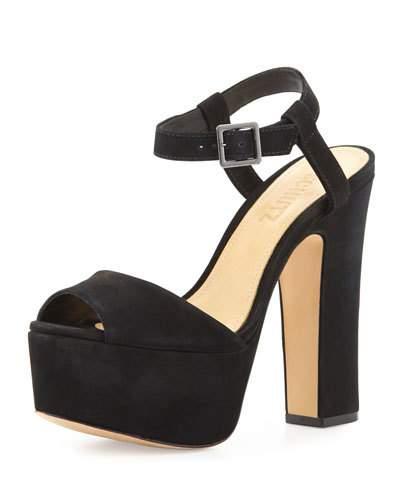 Lorraine Peep-toe Platform Suede
