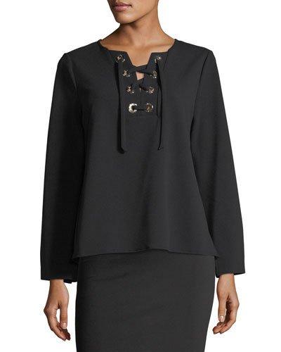 Lace-up Bell-sleeve Top