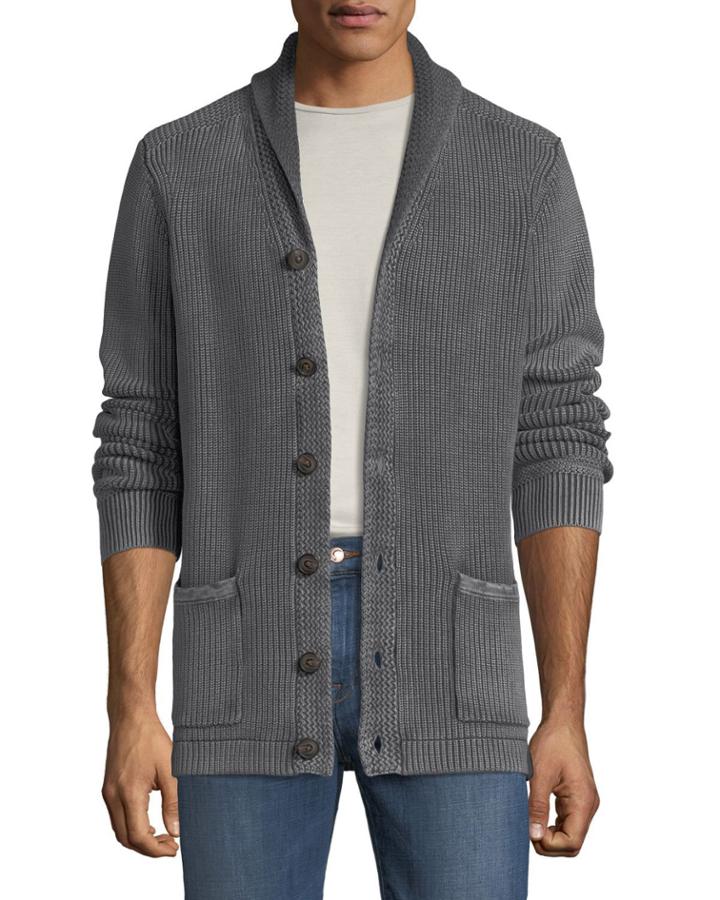 Men's Chunky Shawl-collar Cardigan