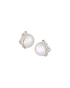 10mm Simulated Pearl Stud Earrings, White
