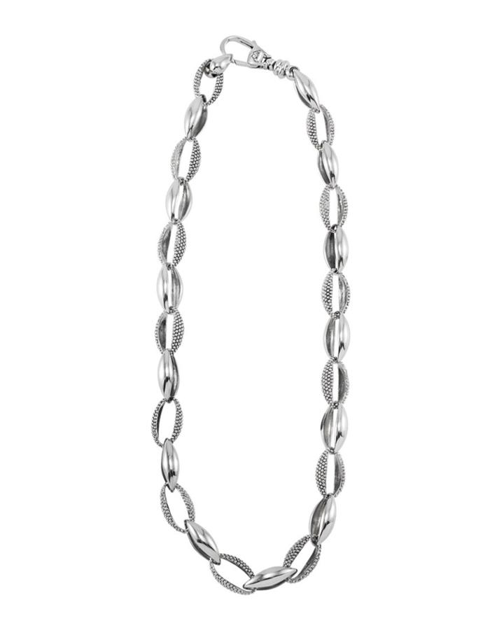 Lagos Caviar Open-link Sterling Silver Necklace,