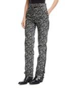 Daisy-print High-waist Straight-leg Pants