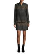 Metallic Knit Half-zip