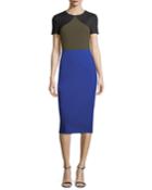 Short-sleeve Colorblocked Tailored