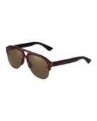 Men's Half-rim Acetate/metal Aviator
