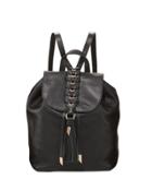 La Trenza Leather Backpack, Black