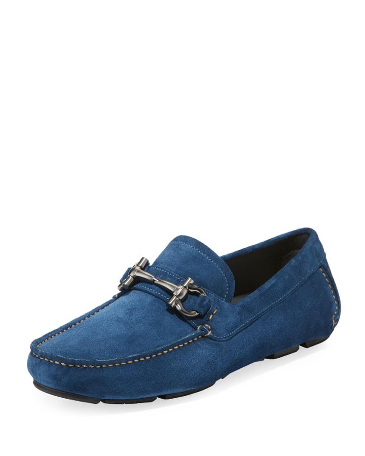Men's Parigi Gancio-bit Suede Drivers,
