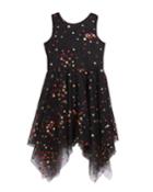 Girl's Dara Metallic Dot Print Mesh Dress,