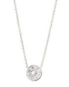 18k Round Diamond Pendant Necklace