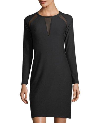 Leigh Mesh-inset Knit Dress