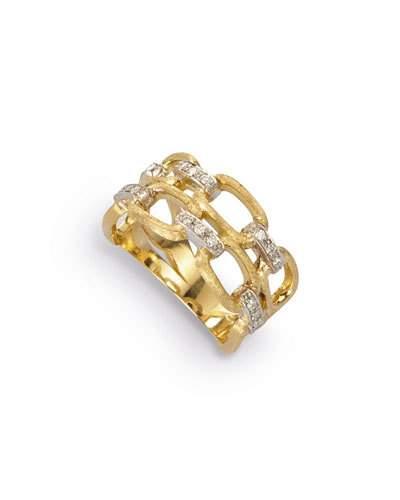 Murano 18k Pave Diamond Link Ring,