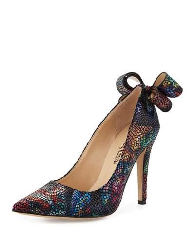 Verity Snake-embossed Leather Pump, Black