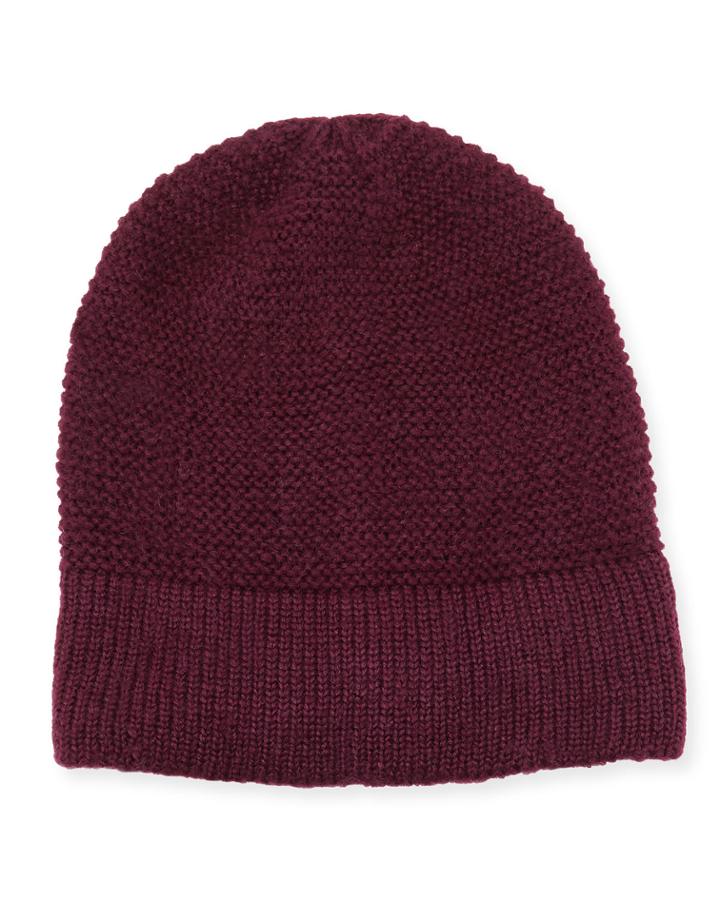 Garter-stitched Headphone Beanie Hat