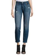 Skinny Distressed Denim Jeans, Kahlo Blue
