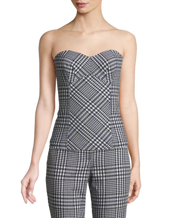 Peonia Bustier Picnic Plaid Top