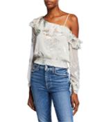 Athena Floral Print Asymmetrical Top