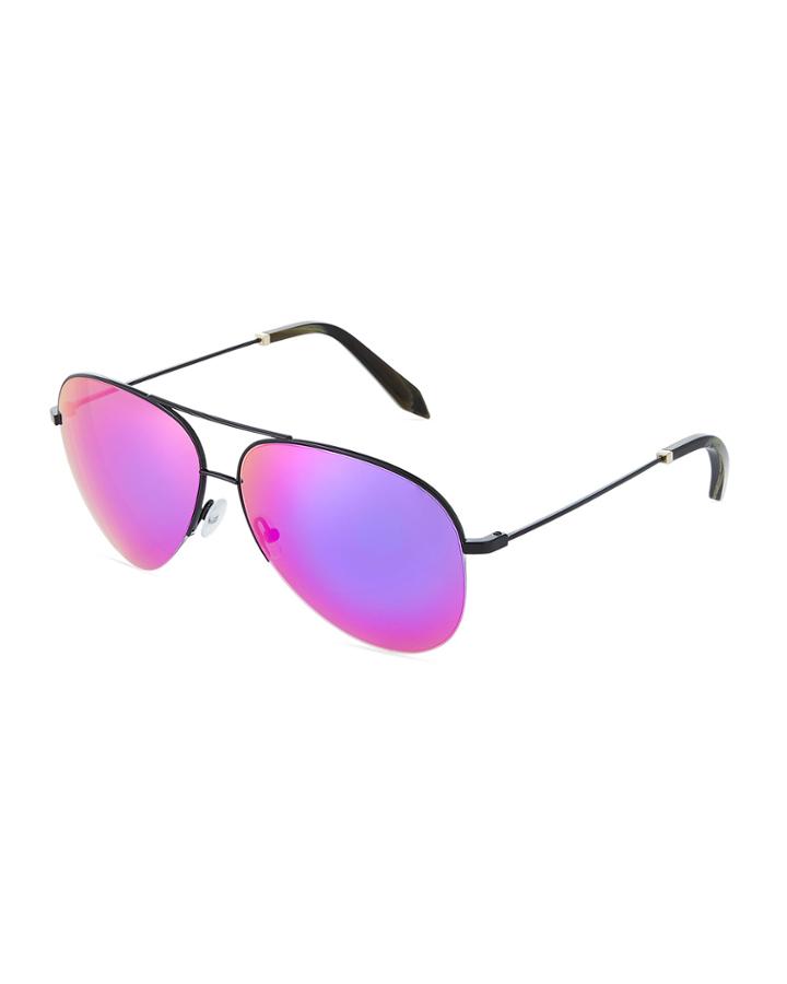 Metal Aviator Sunglasses With