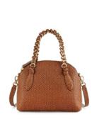 Tiggy Snake-embossed Leather Crossbody Bag, Coco