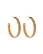 3-row Cable Hoop Earrings, Yellow/rose