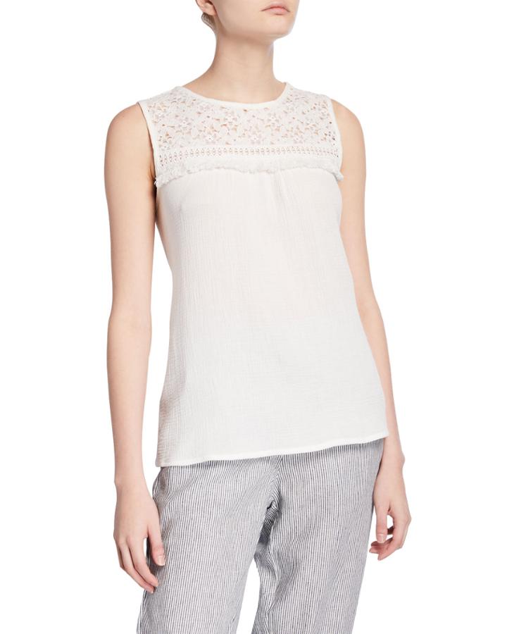 Crochet Lace Fringe Tank Top