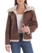 Sherpa Faux-leather Aviator Jacket
