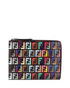Ff Logo-print Leather Pouch Clutch Bag