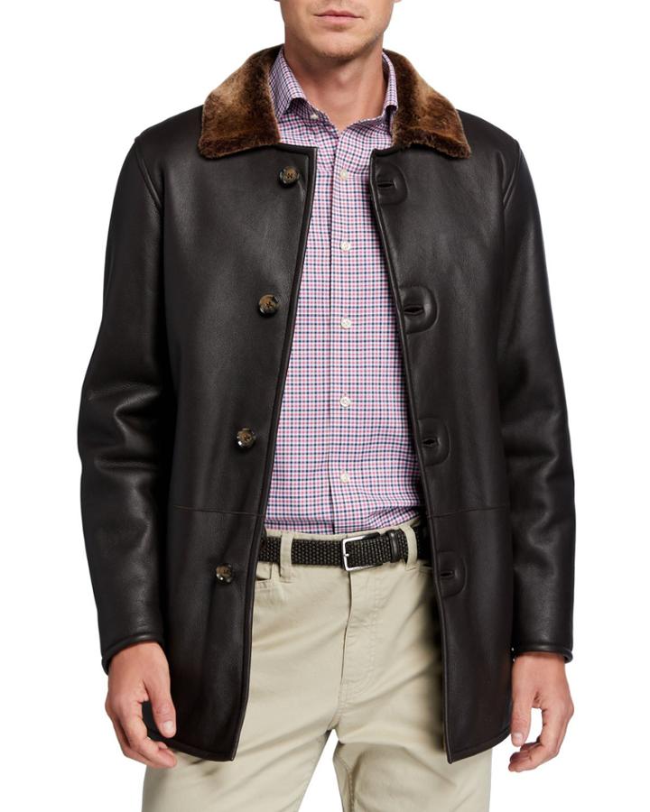 Men's Lamb Leather & Shearling Jacket