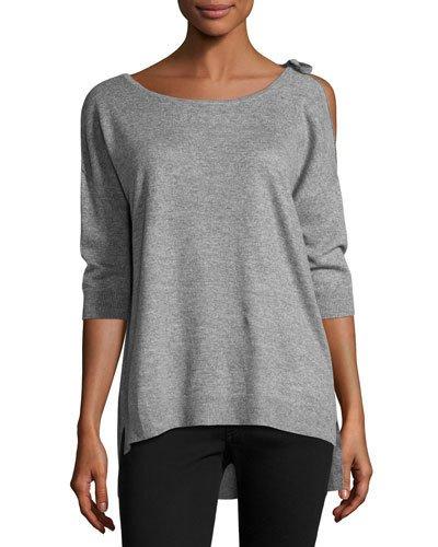 Scoop-neck Cold-shoulder Sweater,