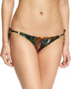 Celebrity Leaf-print Side-tie Swim Bottom,