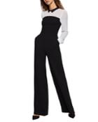 Collared Twofer Shirt Wide-leg Jumpsuit