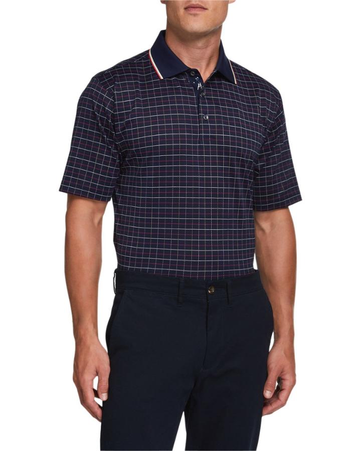 Men's Torch Windowpane Short-sleeve Polo