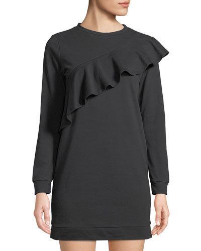 Ruffled Sweatshirt Dress