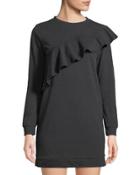 Ruffled Sweatshirt Dress