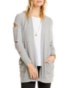 Love Cutout Long-sleeve Knit Cardigan