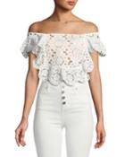 Eyelet-lace Crop Top