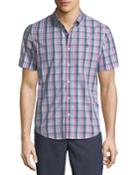 Slim-fit Gradated-check Short-sleeve