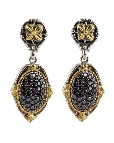 Asteri Pave Black Diamond Double-drop Earrings