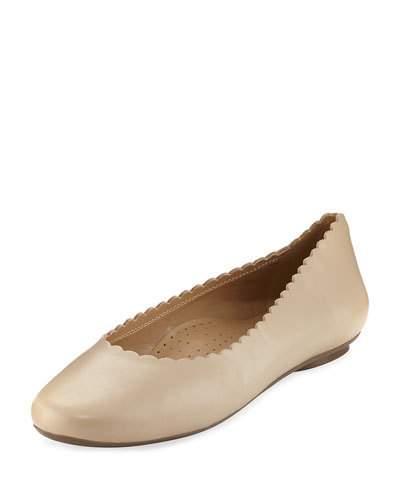 Sekia Smooth Scalloped Flat, Ecru