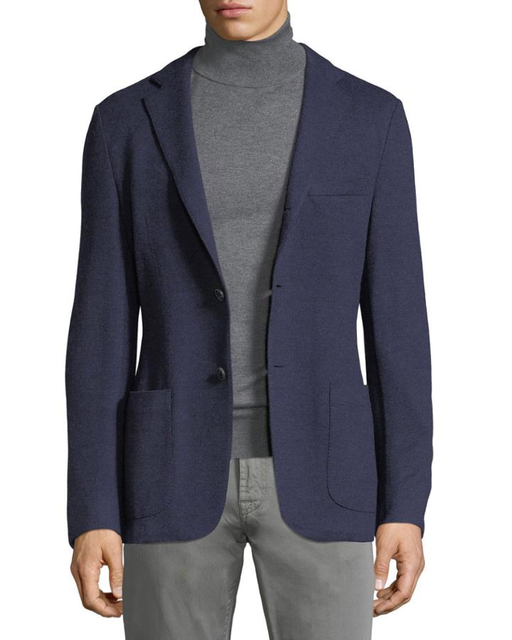 Wool-cashmere Knit Blazer