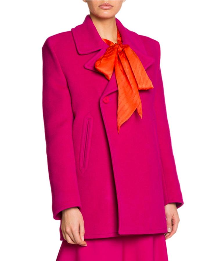 Baby Camel Wool Square-shoulder Blazer