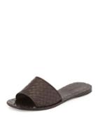 Intrecciato Napa Slide Sandals, Espresso